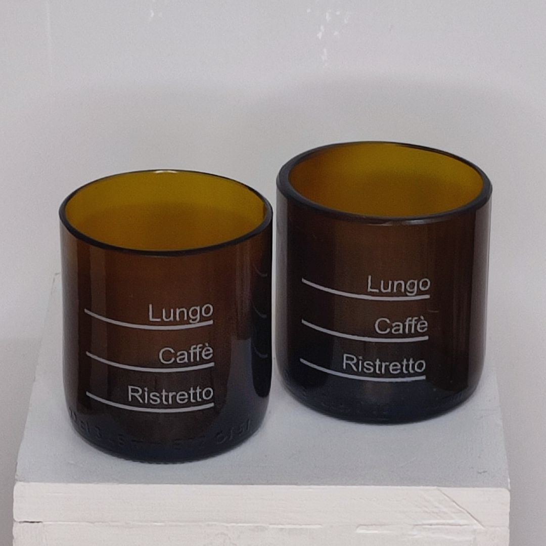 Set 2 bicchieri vetro Riciclato Marrone