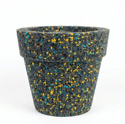 Vaso classico in gomma riciclata da pneumatici, colore nero