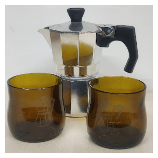 Set 2 bicchieri vetro Riciclato Marrone