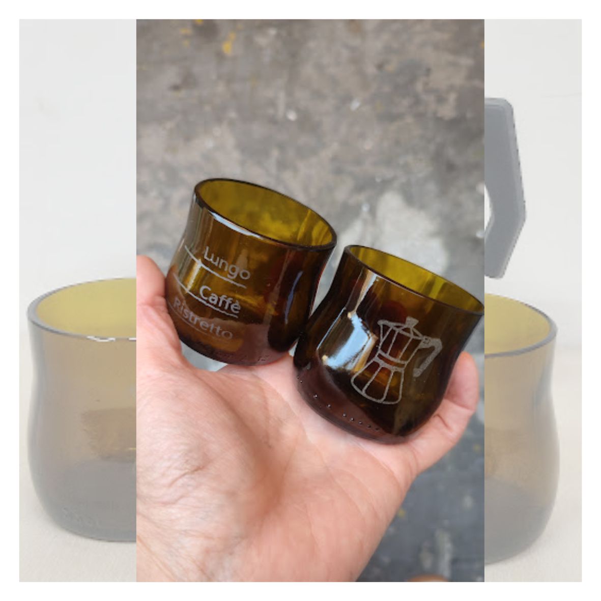 Set 2 bicchieri vetro Riciclato Marrone