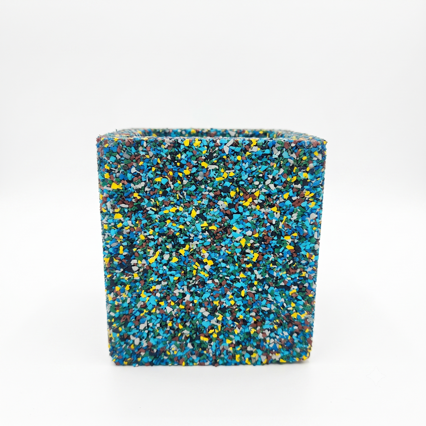 Vaso cubo in gomma riciclata da pneumatici, colore Blu