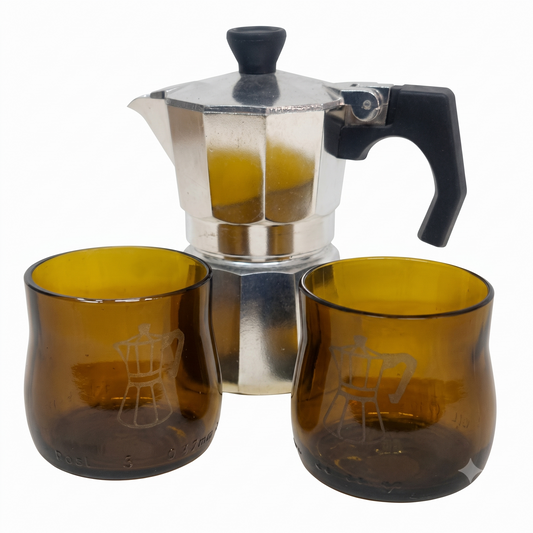 Set 2 bicchieri vetro Riciclato Marrone